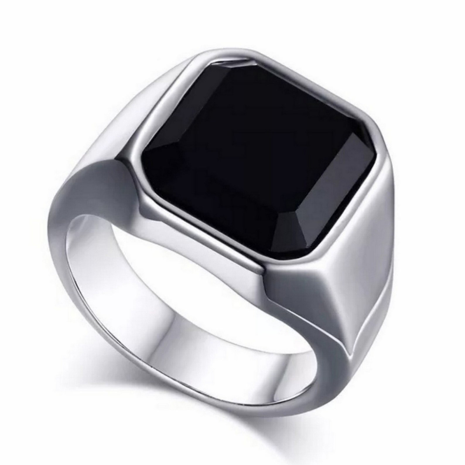 Black Onyx Men's Ring Natural Black Onyx Ring 925 Etsy