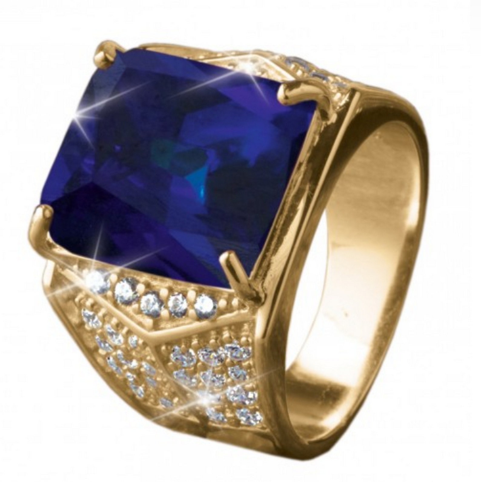 Natural Blue Sapphire Men's Ring Handmade Gents Ring Etsy