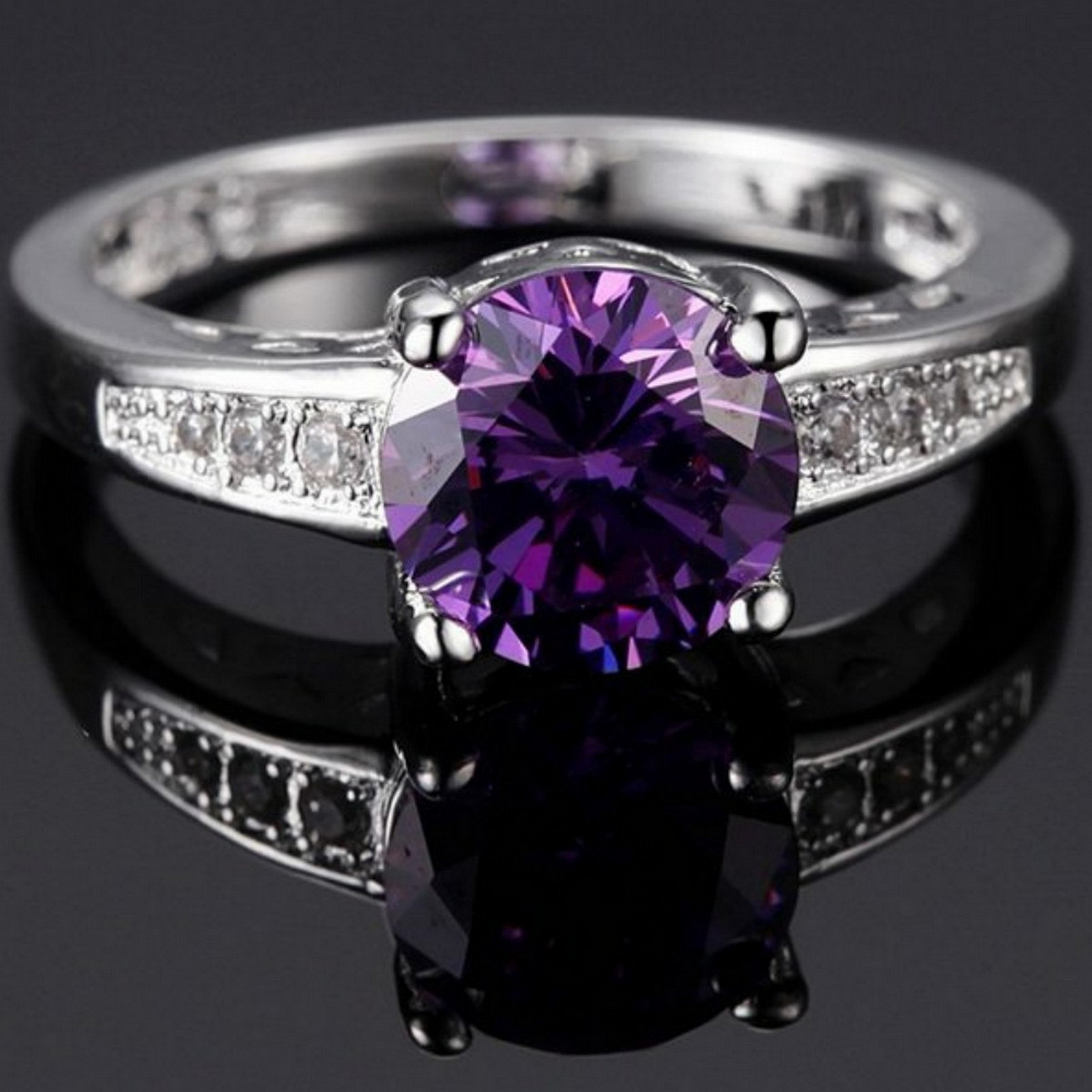 Amethyst Men's Ring Wedding Ring Engagement Ring Etsy