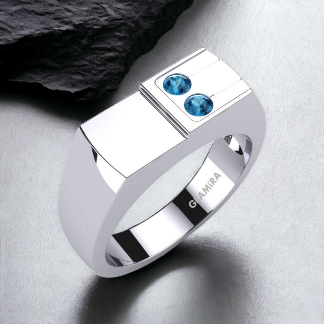 Glamira Silver Ring With Diamond Mens PTM Certified Zircon