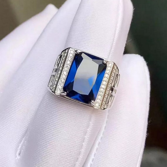 Statement mens sapphire rings sale
