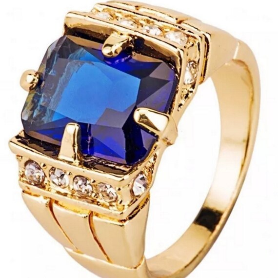 Natural Blue Sapphire Men's Ring 925 Sterling Silver | Etsy