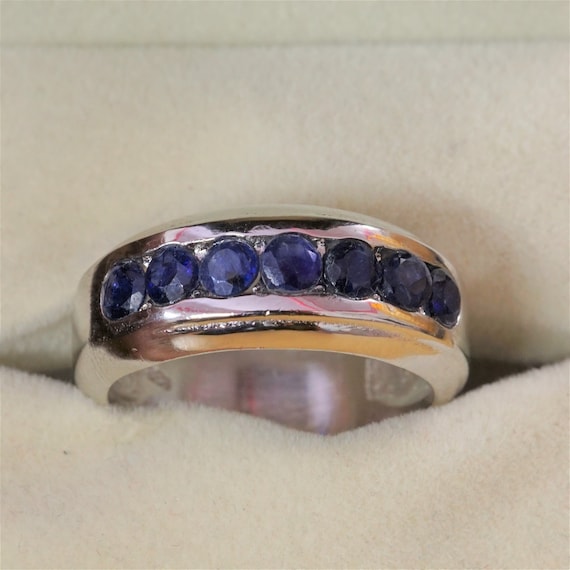 Blue Sapphire Ring for Men 925 Sterling Silver September | Etsy