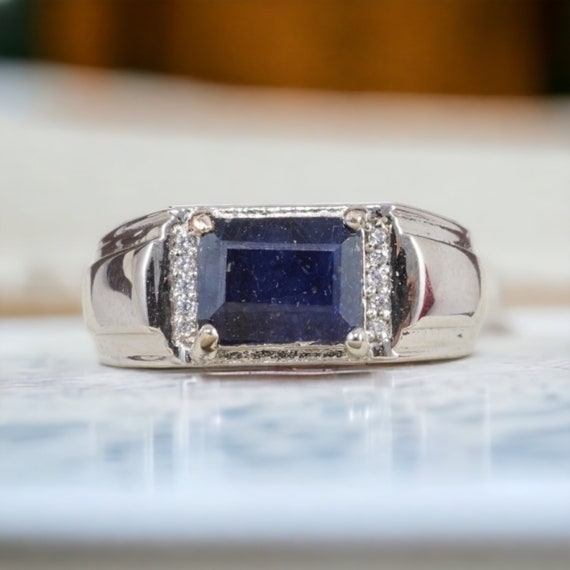 Chunky Slim Sapphire Signet Ring – Mark Henry Jewelry