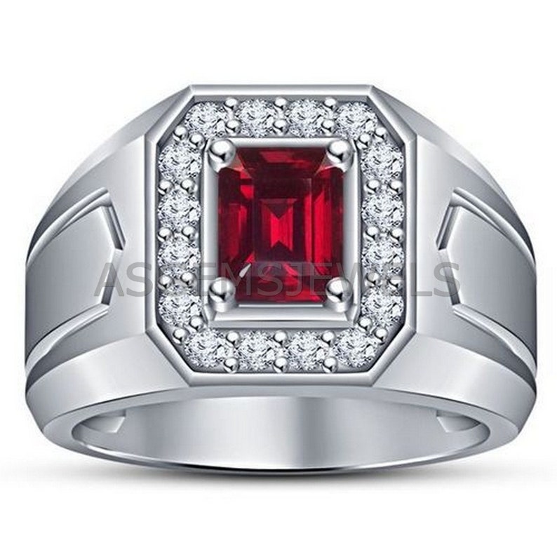 Natural Men's Ring in Solid 925 Sterling Silver Etsy