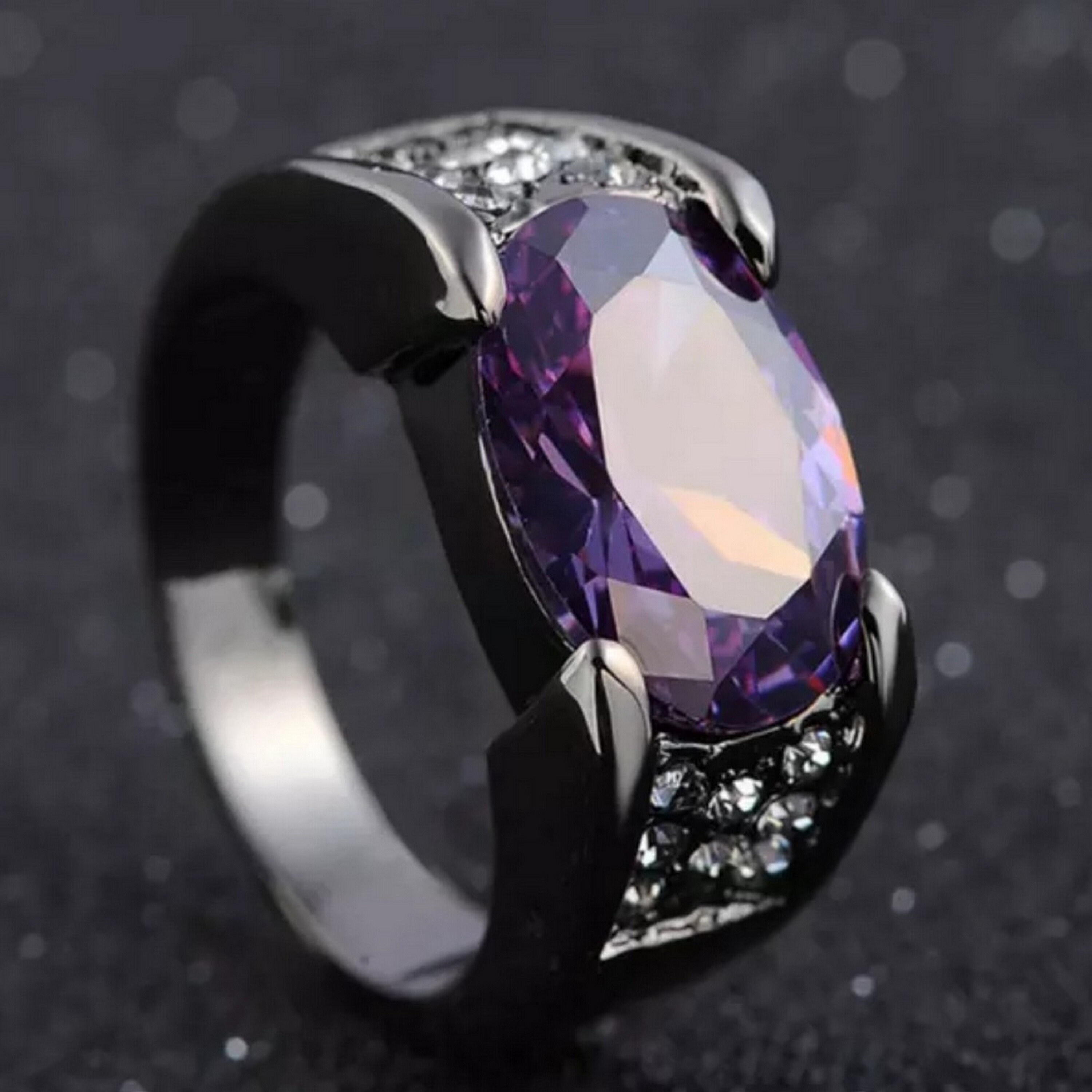 Amethyst Men's Ring 925 Sterling Silver Ring Amethyst Etsy