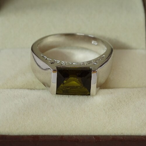 Peridot Men's Ring Solid 925 Sterling Silver Peridot Etsy