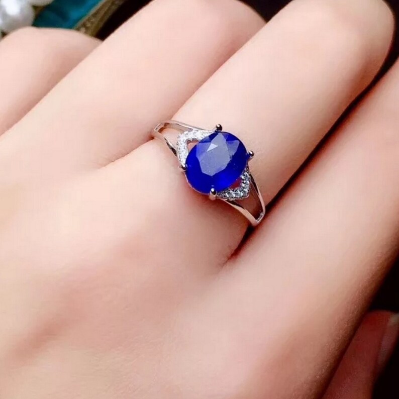 September Birthstone Blue Sapphire Men/'s Ring 925 Sterling Silver Oval Sapphire Personalized Gift for Men Handmade Natural Sapphire Ring