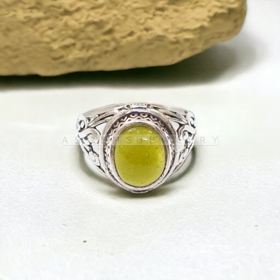 Peridot Men s Ring 925 Sterling Silver Designer Promise Ring