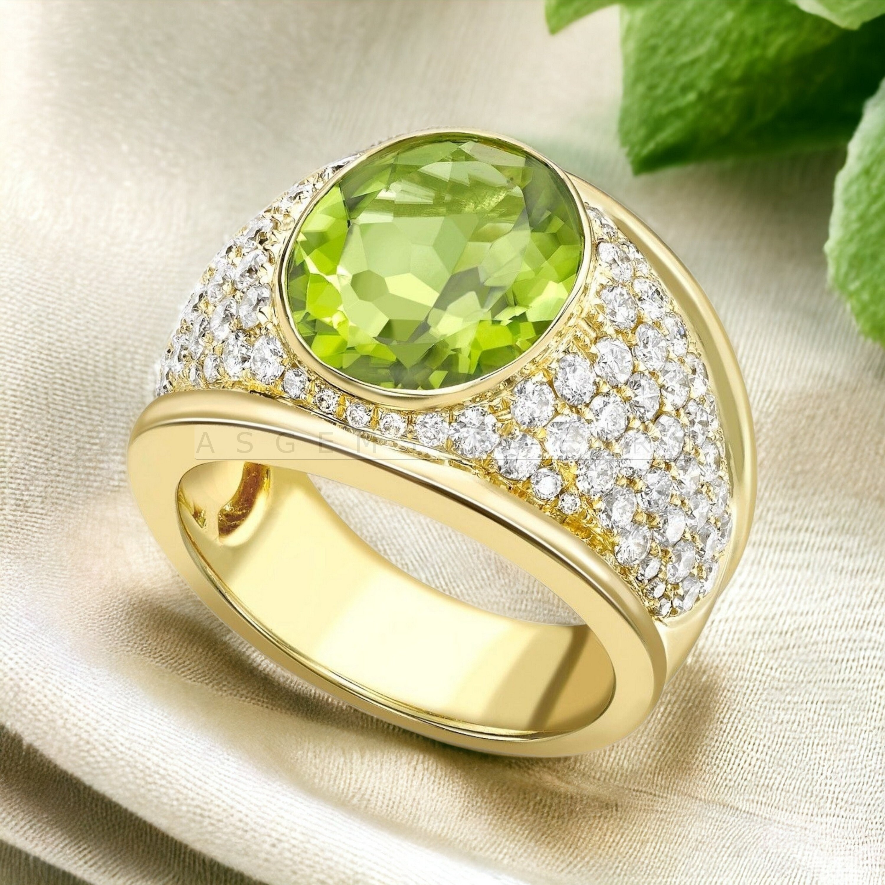 Peridot Men's Ring, AAA Quality Ring, Handmade Ring, August Birthstone Ring, Engraving Ring, Wedding Ring, Art Deco Ring, Anniversary Ring