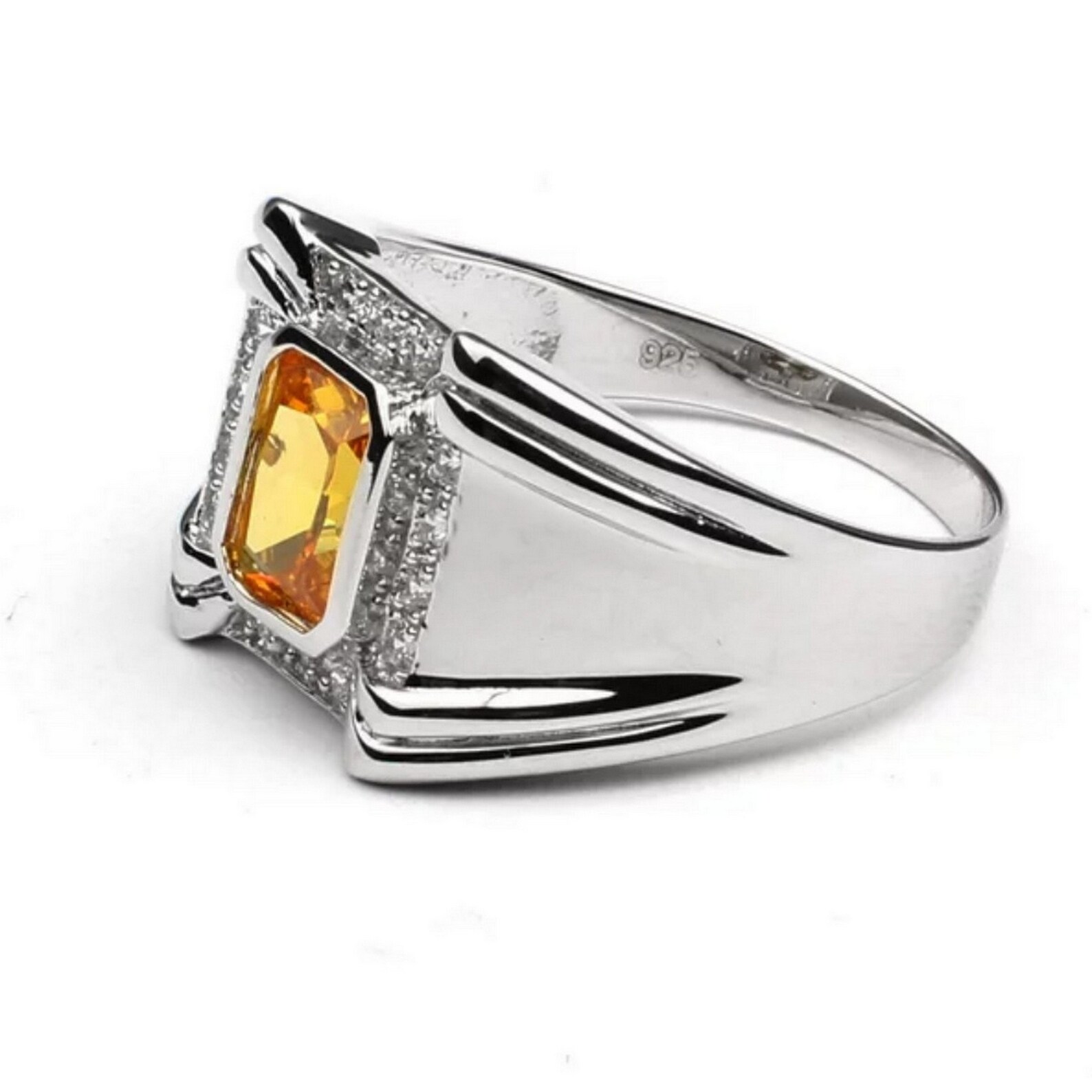 Citrine Men's Ring 925 Sterling Silver Handmade Gents Ring Etsy