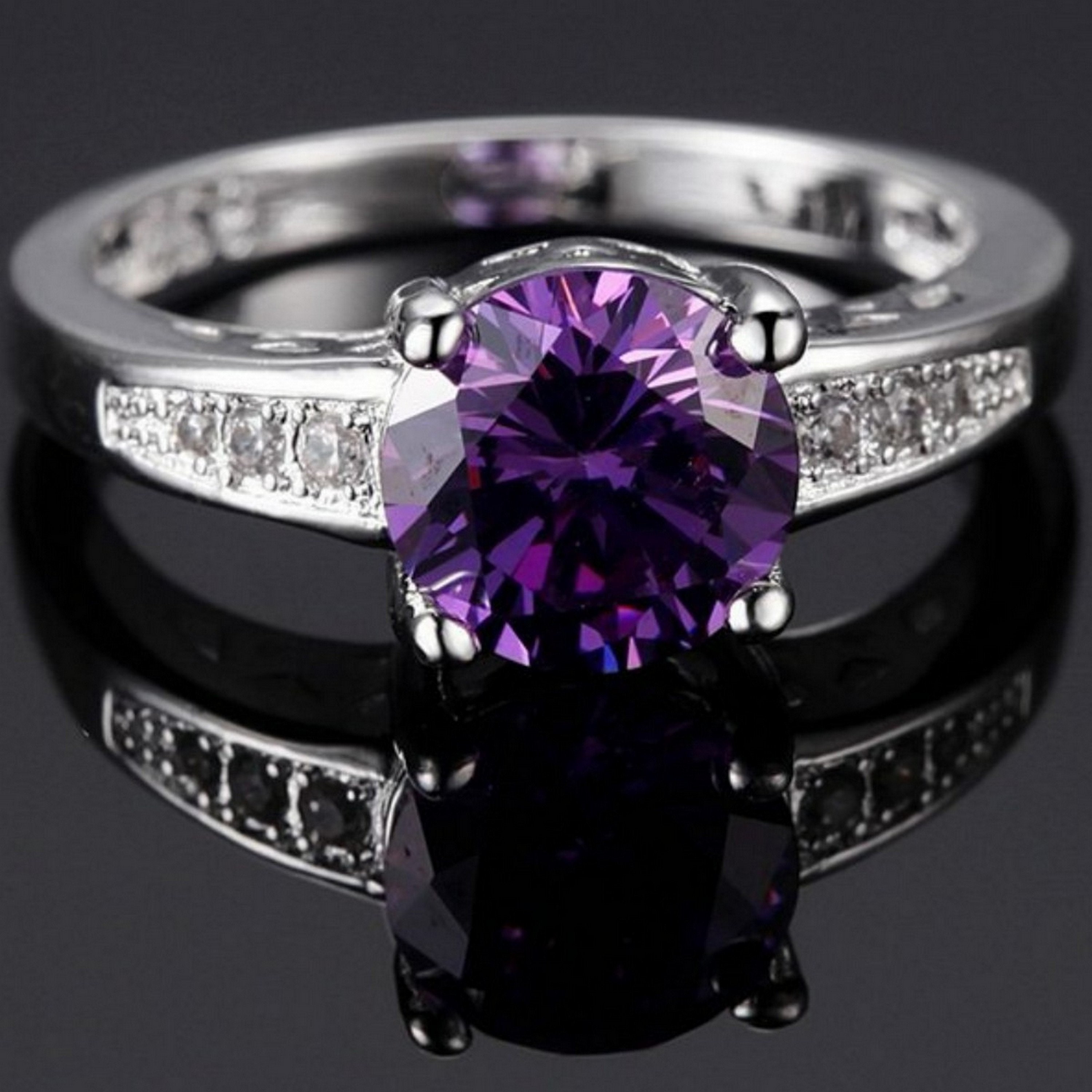 Amethyst Men's Ring Wedding Ring Engagement Ring | Etsy