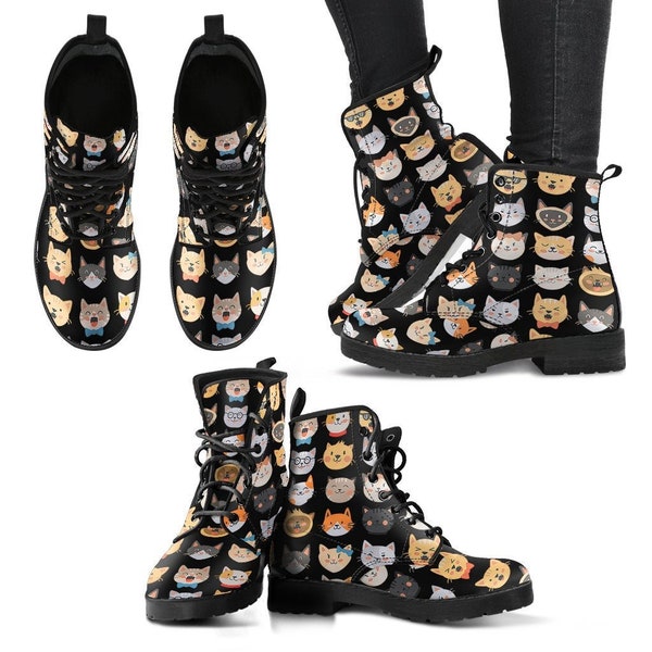 Cat Pattern Women's Leather Boots main image 0