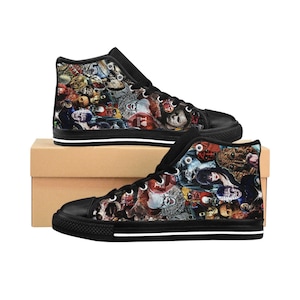 Horror Movie Character High-Top Sneakers: Halloween Fashion Shoes