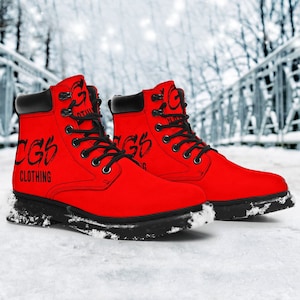 On Sale, The Terrain Red Leather Boots, Custom handcrafted premium Boots