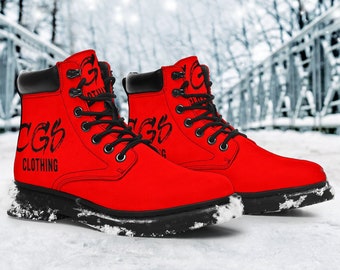 On Sale, The Terrain Red Leather Boots, Custom handcrafted premium Boots