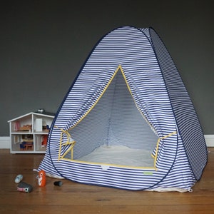 Spielzelt, Zelt, Tipi, Streifen blau