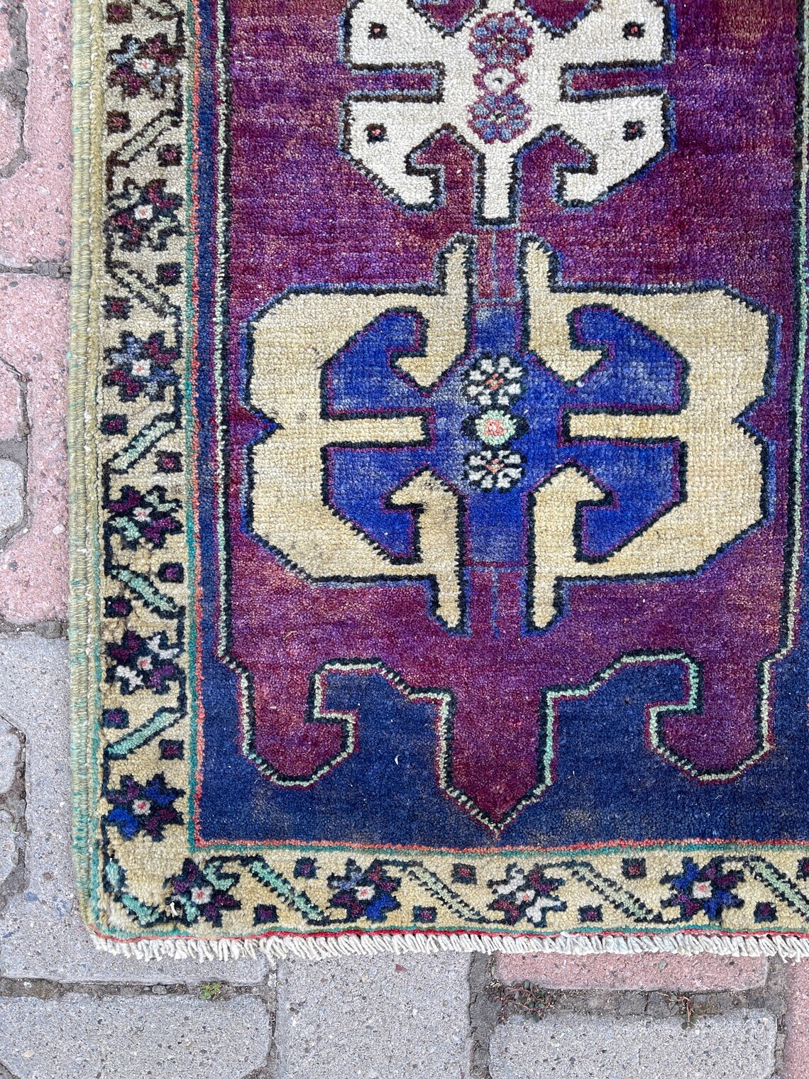 Small Rug Faded Rug Nomadic Rug Entry Rug Turkish Rug Etsy