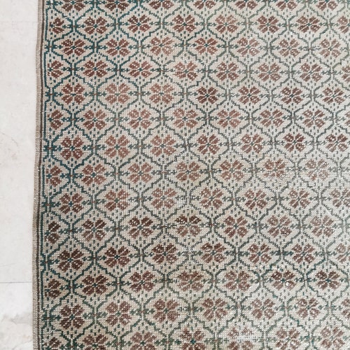 Turkish Oushak Runner, Vintage Handmade shops Oushak Rug, Anatolian Home Decor Muted Area Rug Carpet, Turkish Bohemian Area Rug 3.1x5.6 Ft