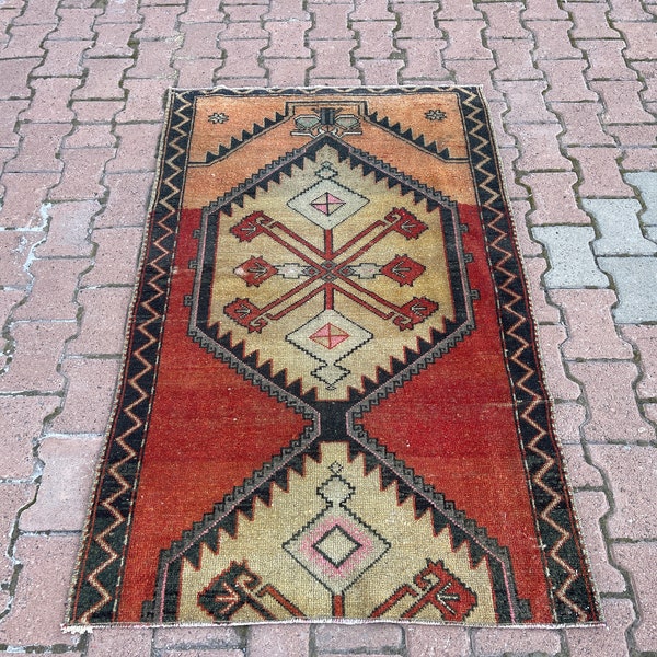 large size rug , 3.2x5.1 ft. , vintage rug , oushak rug , turkey rug , wool rug , turkish rug , bohemian rug , floor rug ,