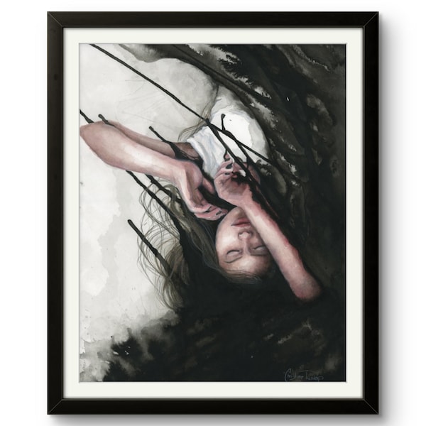 Descenso de las Desolaciones: Impresión de pintura de acuarela original.