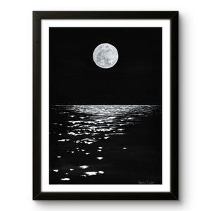 Eau au clair de lune : impression de la peinture originale à l'encre de Chine et à la gouache.
