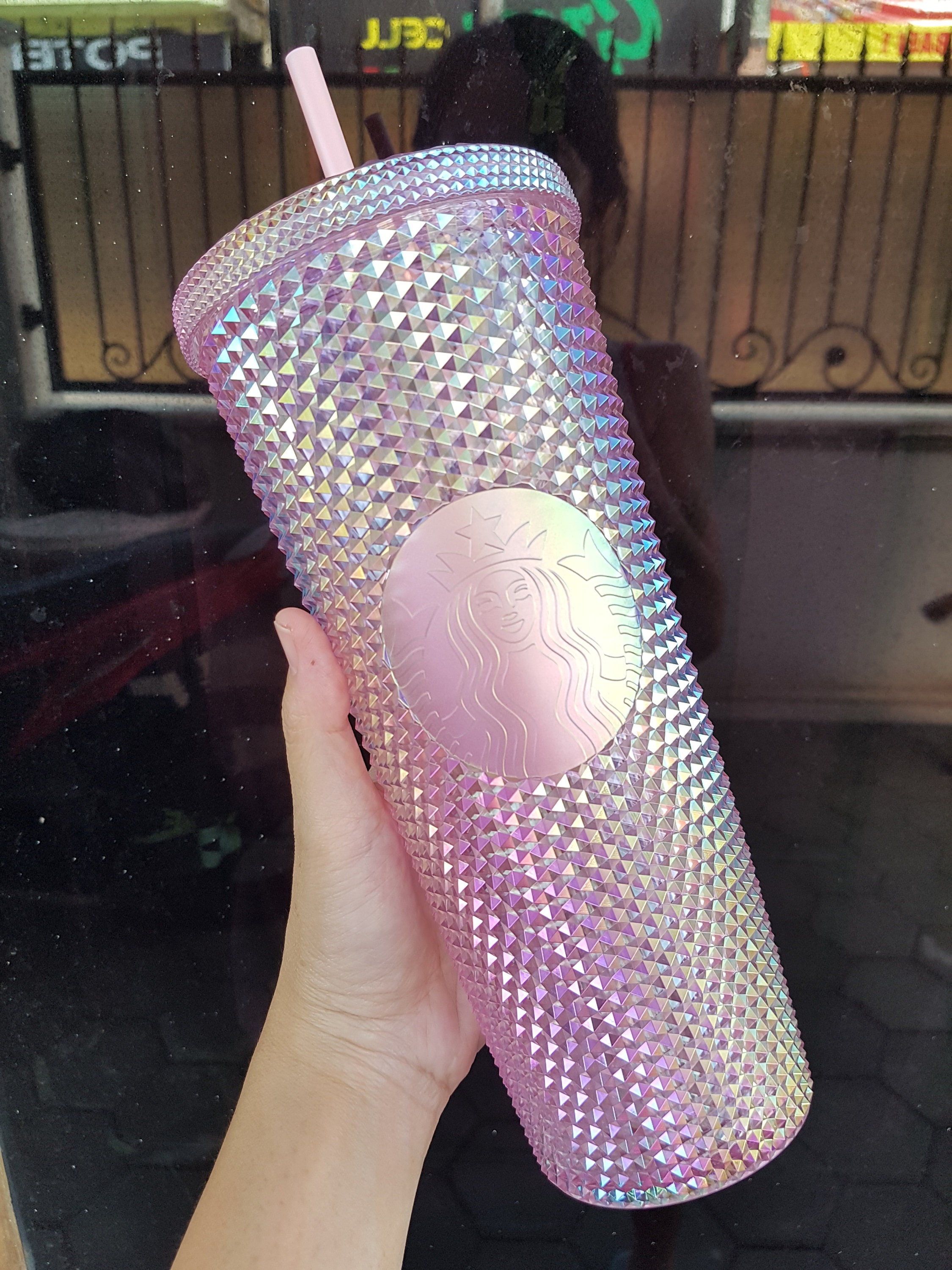 promotion Starbucks China sakura Glitter Pink Studded 24oz cold cup