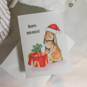 Bunny Christmas card | Bunny pun card | Animal greeting card | Christmas card