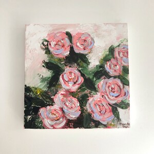 Floral Painting - Acrylic, wall decor, flowers, flower art (29x29cm)