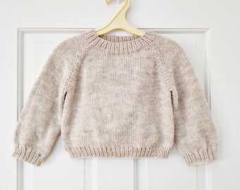 Knitting Pattern - The Poppy pullover (seamless). Sizes: 3-4 (5-6) 7-8 (9-10) 11-12 years. Download PDF in English