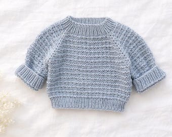 Skylar Baby Pullover Knitting Pattern PDF (EN) | Seamless Top-Down | 0–24 Months