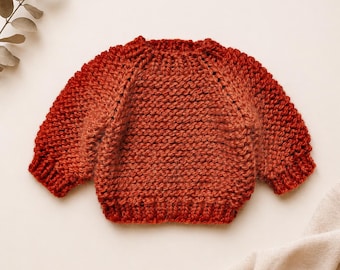 Chunky Baby Pullover Knitting Pattern PDF (EN) | Seamless Top-Down | 0–24 Months