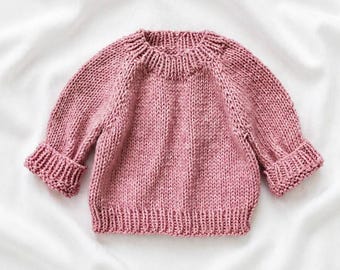 Poppy Baby Pullover Knitting Pattern PDF (EN) | Seamless Top-Down | 0–24 Months