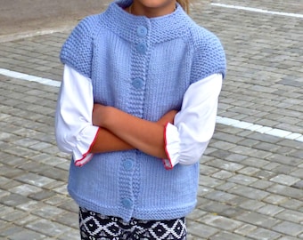 Morroy Kids Vest Knitting Pattern PDF (EN) | Seamless Top-Down | 3–12 Years