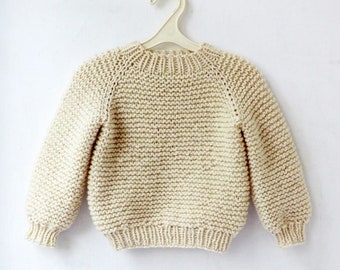 Knitting Pattern - The Mere pullover (seamless). Sizes: 3-4 (5-6) 7-8 (9-10) 11-12 years. Download PDF in English