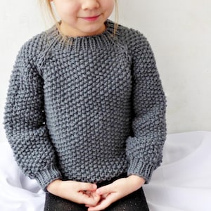 Rice Kinder Pullover Strickmuster PDF (EN) | Nahtloses Top-Down | 3–12 Jahre