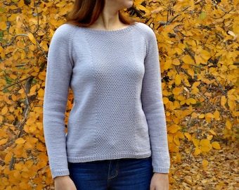 Knitting Pattern - The Cery Sweater (top-down, seamless sweater). Sizes: XS (S) M (L) XL. Download PDF in English