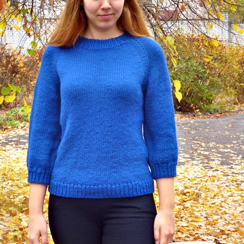 Knitting Pattern Pearl Sweater top-down Seamless. - Etsy