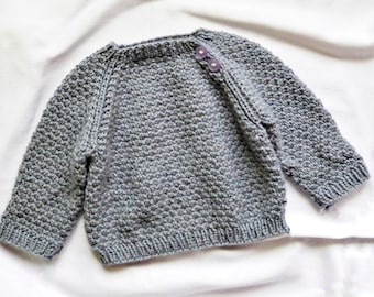 Knitting Pattern - Aster baby pullover (top-down). Sizes: 0-3 (3-6) 6-12 (12-24) months. Download PDF in English