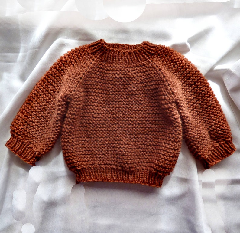 Knitting Pattern The Mere baby pullover top-down. Sizes: 0-3 3-6 6-12 12-24 months. Download PDF in English image 6