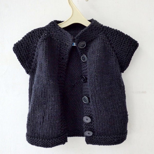 Knitting Pattern - The Morroy Vest (top-down). Sizes: 3-4 (5-6) 7-8 (9-10) 11-12 years. Download PDF in English