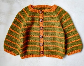 Sori Baby Cardigan Knitting Pattern PDF (EN) | Seamless Top-Down Raglan Sweater | Sizes 0–24 Months