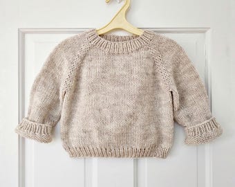 Knitting Pattern - The Poppy Pullover (seamless). Sizes: 3-4 (5-6) 7-8 (9-10) 11-12 years. Download PDF in English