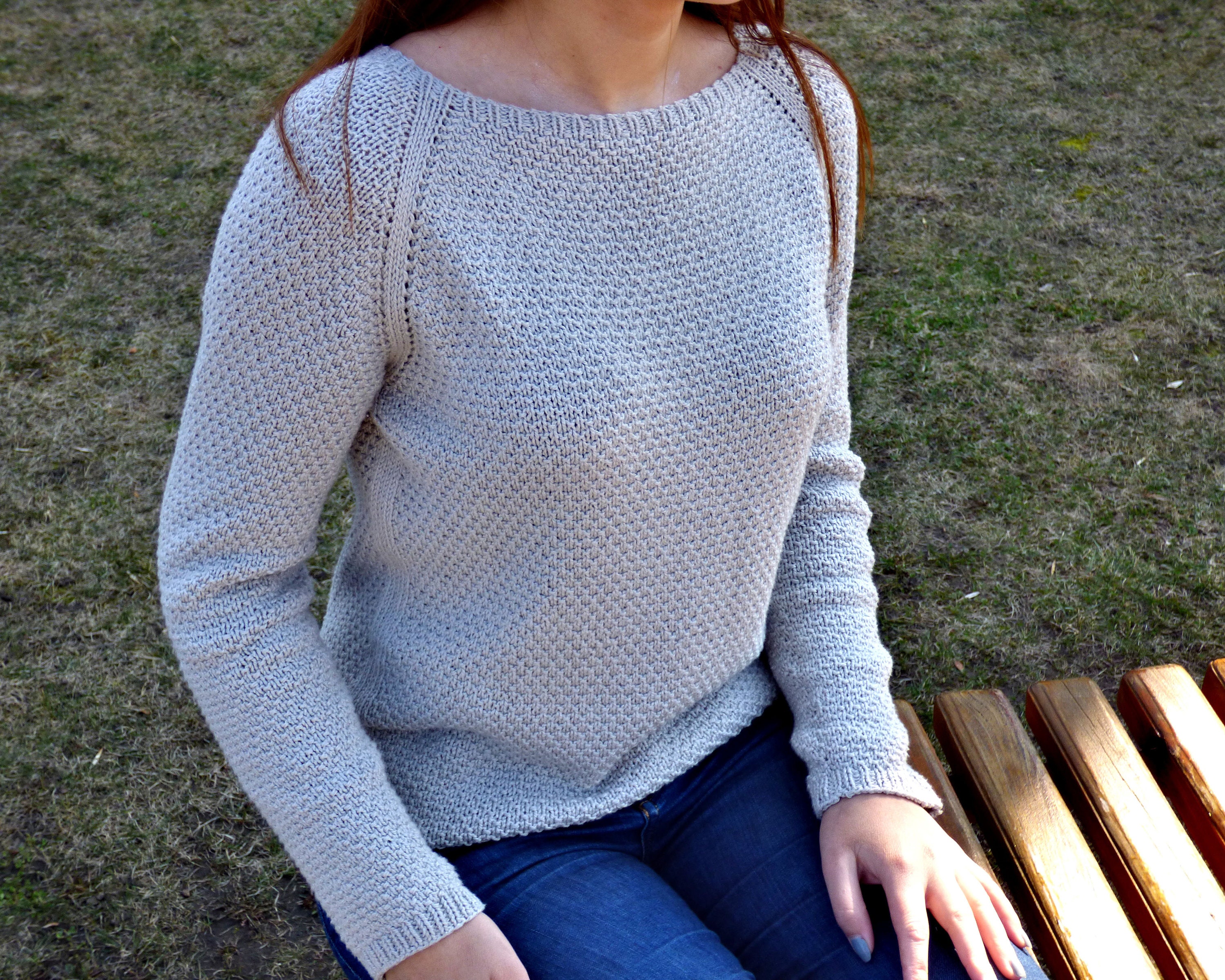 Knitting Pattern Pearl Sweater topdown seamless. Sizes Etsy