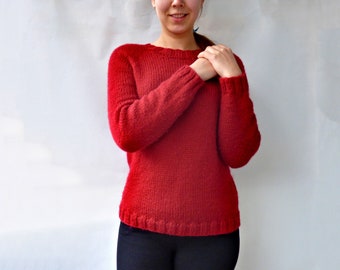 Knitting Pattern - Gerda Sweater (top-down, seamless). Sizes: s/m (l/xl) xxl/xxxl. Download PDF in English