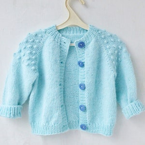 Knitting Pattern - Lily Cardigan (top-down). Sizes: 3-4 (5-6) 7-8 (9-10) 11-12 years. Download PDF in English