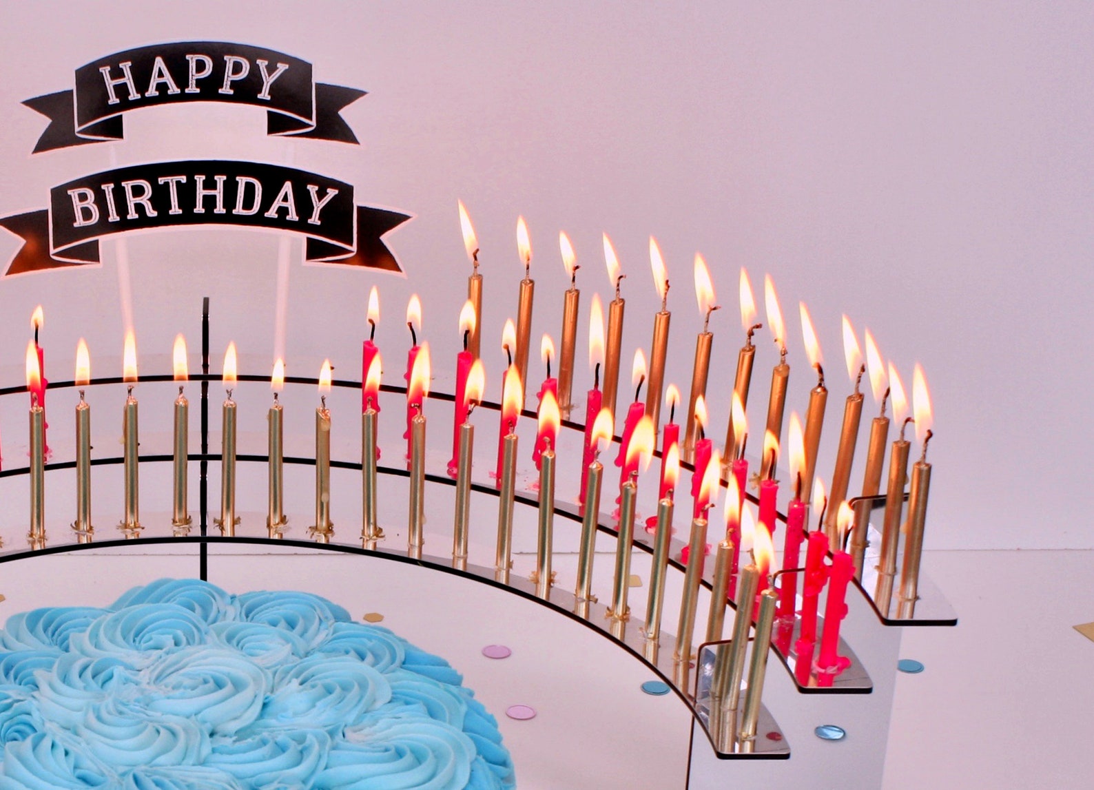 Birthday Candle Holderlg Mirrorfinish Celebration Stadium Etsy