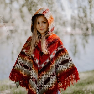 Poncho Unisex Enfant Poncho Bebe Alpaga Tricot Bleu Enfant Etsy