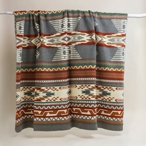 Alpaca wool blanket in Queen Size Reversible Aztec Throw Blanket with Native Design Southwestern Blanket Boho Home goods gift Gris