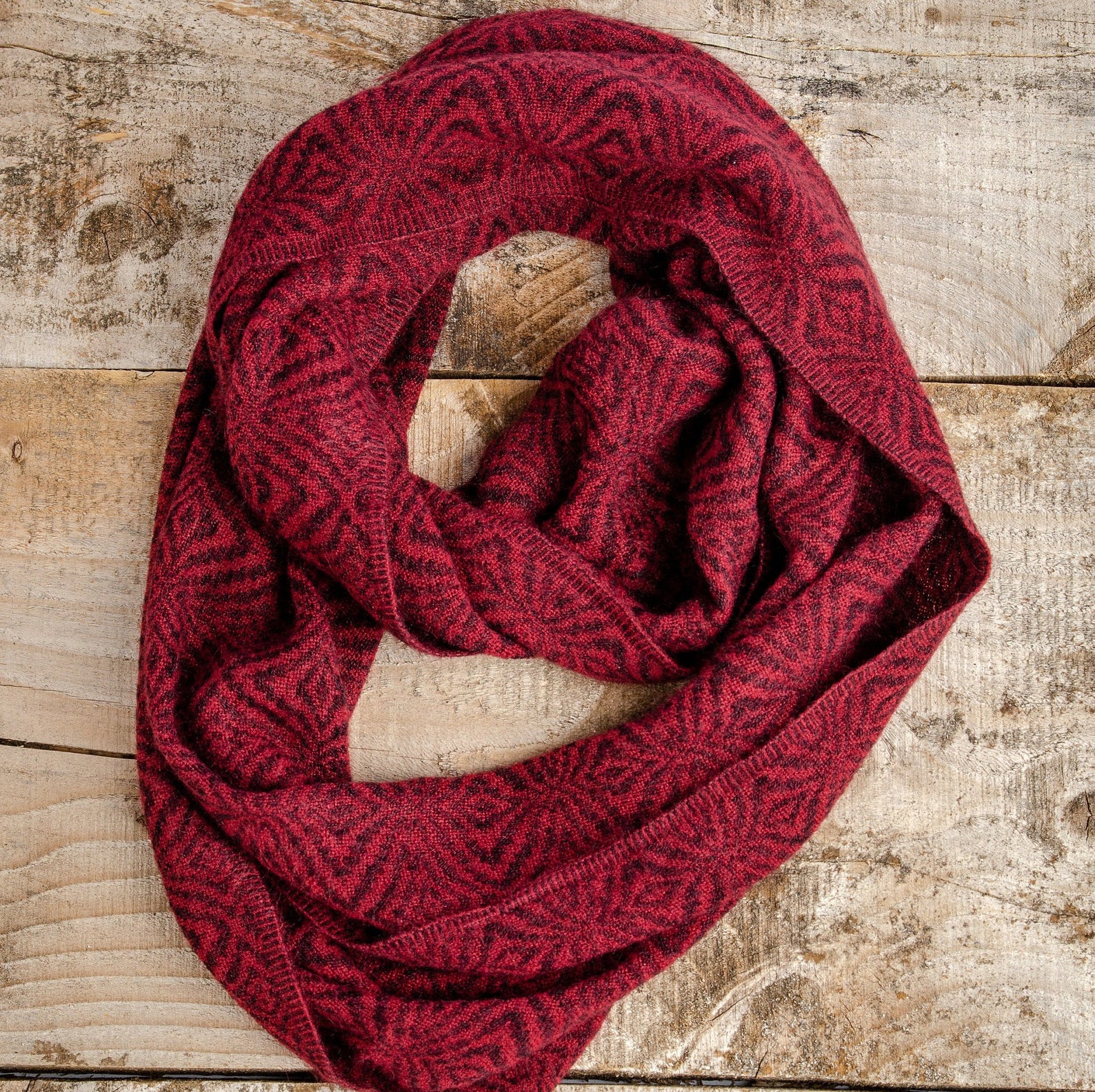 Burgundy Infinity Scarf Knitted Infinity Scarf Tube Scarf Etsy